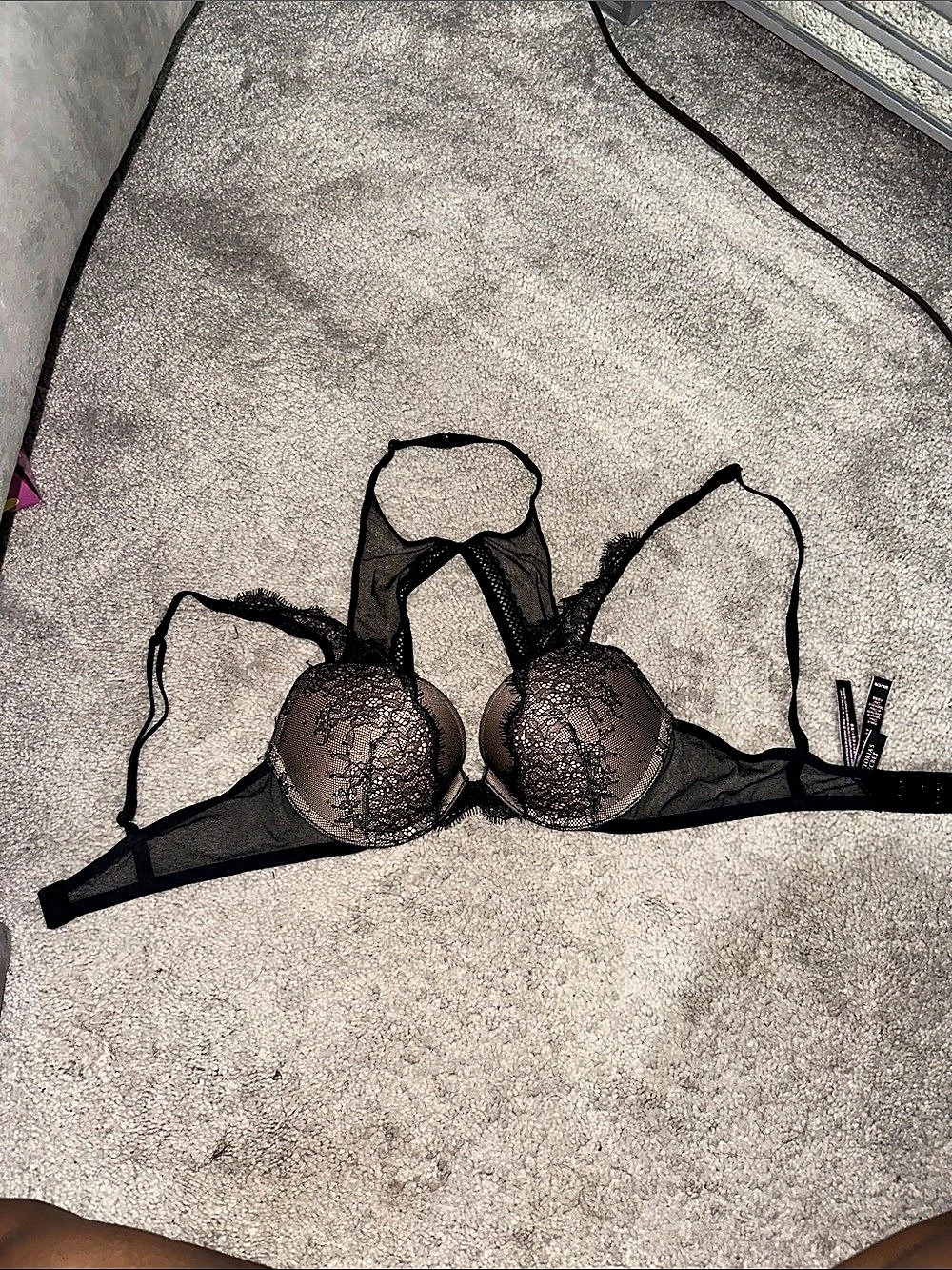 Victoria Secret Black Lace Bra Size 32B/C70